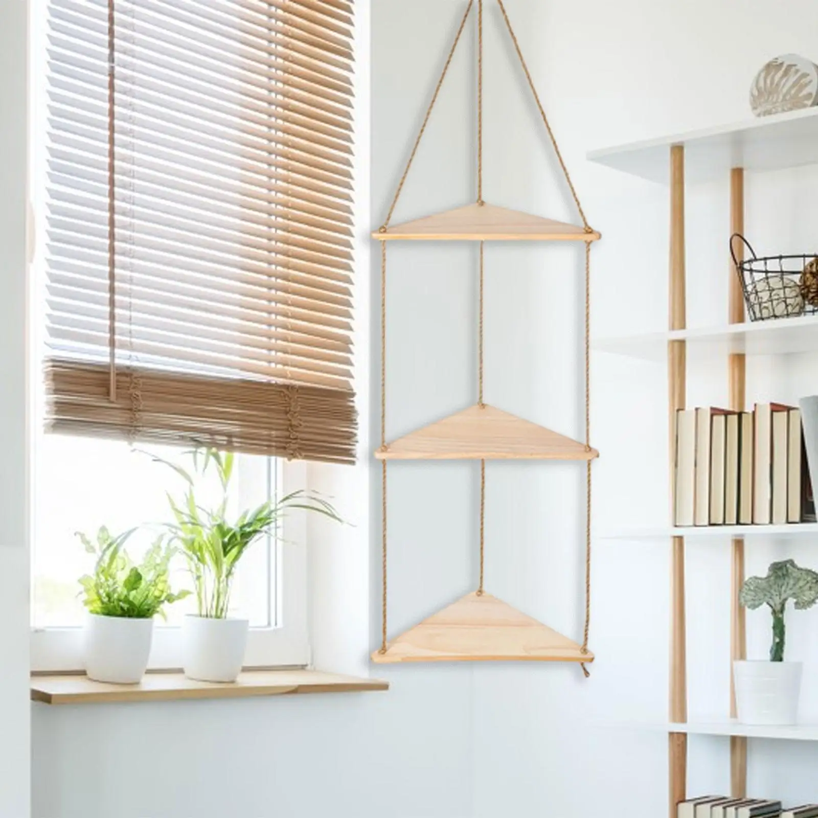 Corner Shelf Durable Wood Floating Shelves for Bathroom Living Room