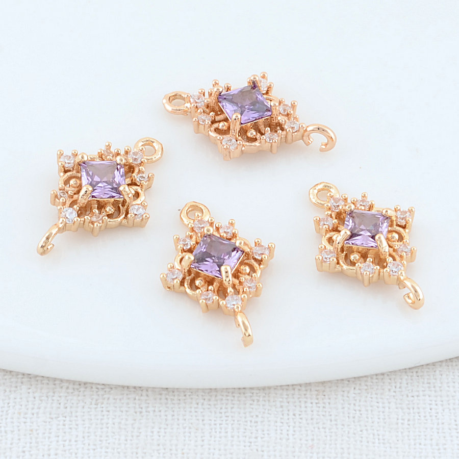11*17mm 14 Karat Gold Farbe Messing 2 Löcher Raute verbinden Charms Anhänger Halskette Schmuck Herstellung liefert DIY Zubehör – Detail 14