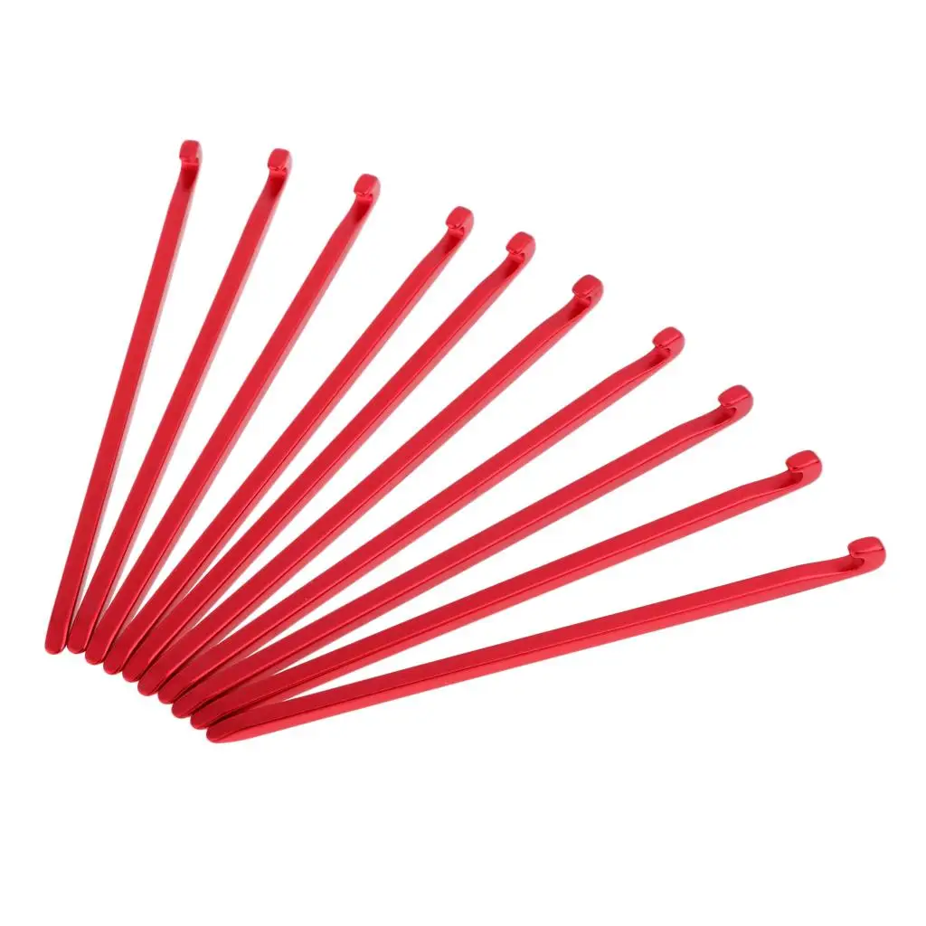 Pack of 10Pcs Aluminium Alloy Tent Peg Nail Stake Hook Outdoor Camping Tarp Canopy Shelters Awning Shaft