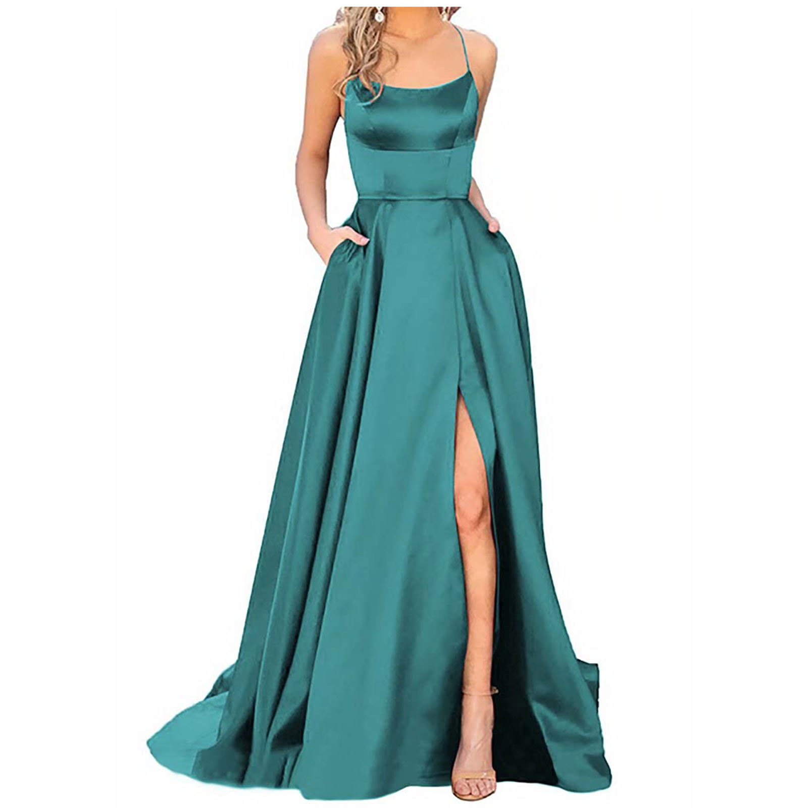 ombro, vestido de festa formal, vestido maxi