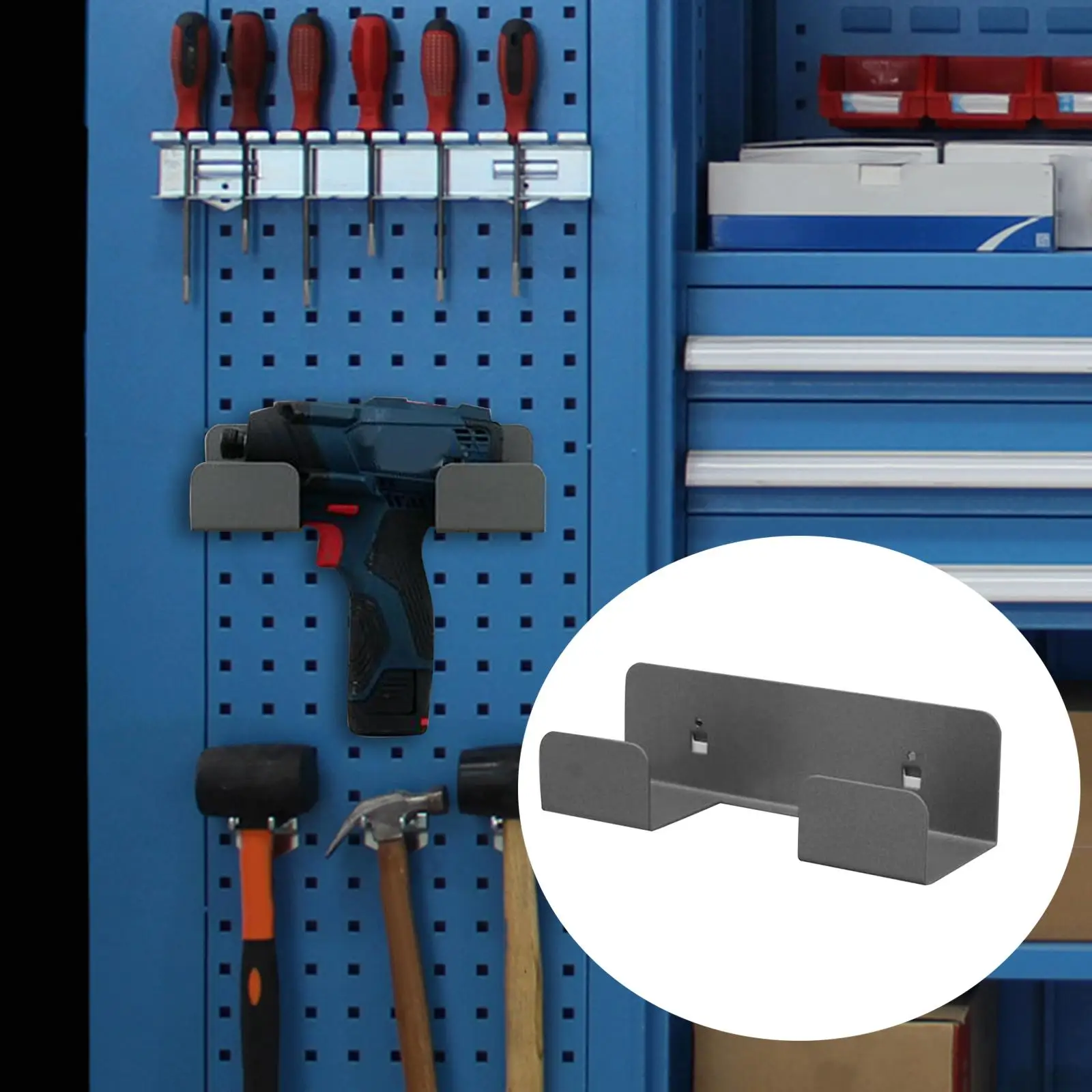 Electric Wrench Rack Accs Frame Holder for Pegboard Garage Home Improvement