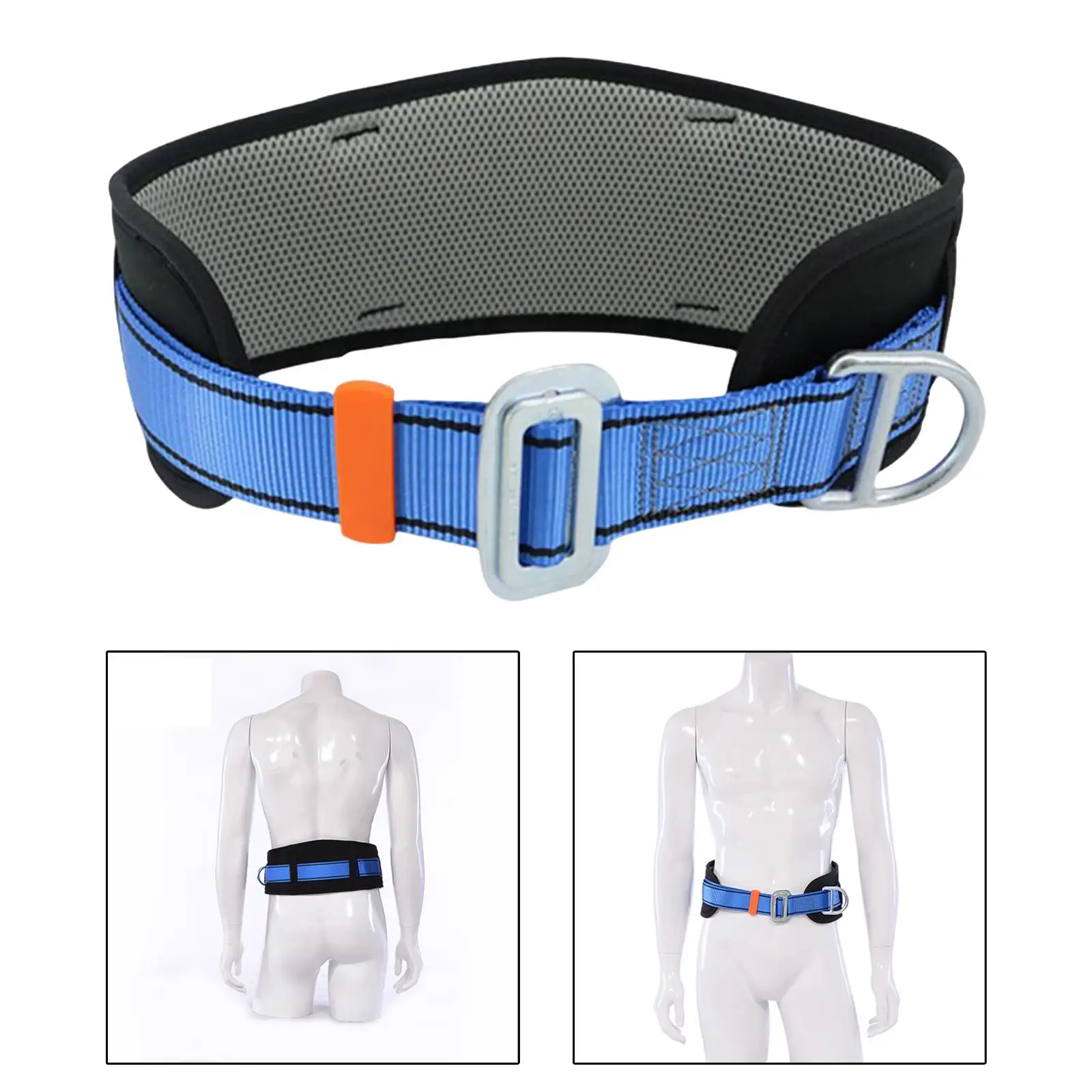 1x Single Hanging Point Lanyard Anti Falling Personal Waist Support Portable Safety Harness Belt for Aerial Work Climbing