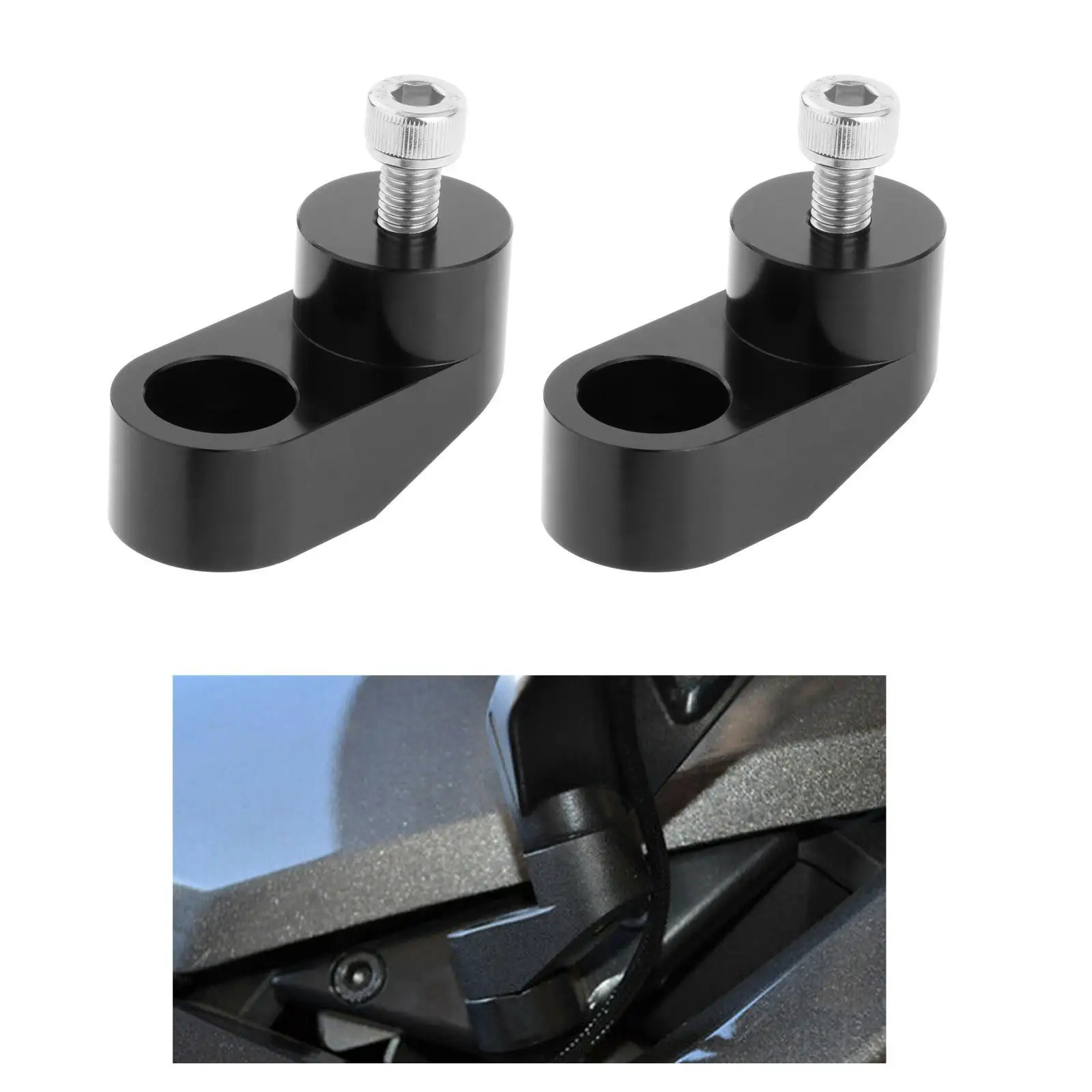 1 Pair Motorcycle Billet  Risers  Mirror Riser Rearview Side Mirror Adapter Fits for 2015
