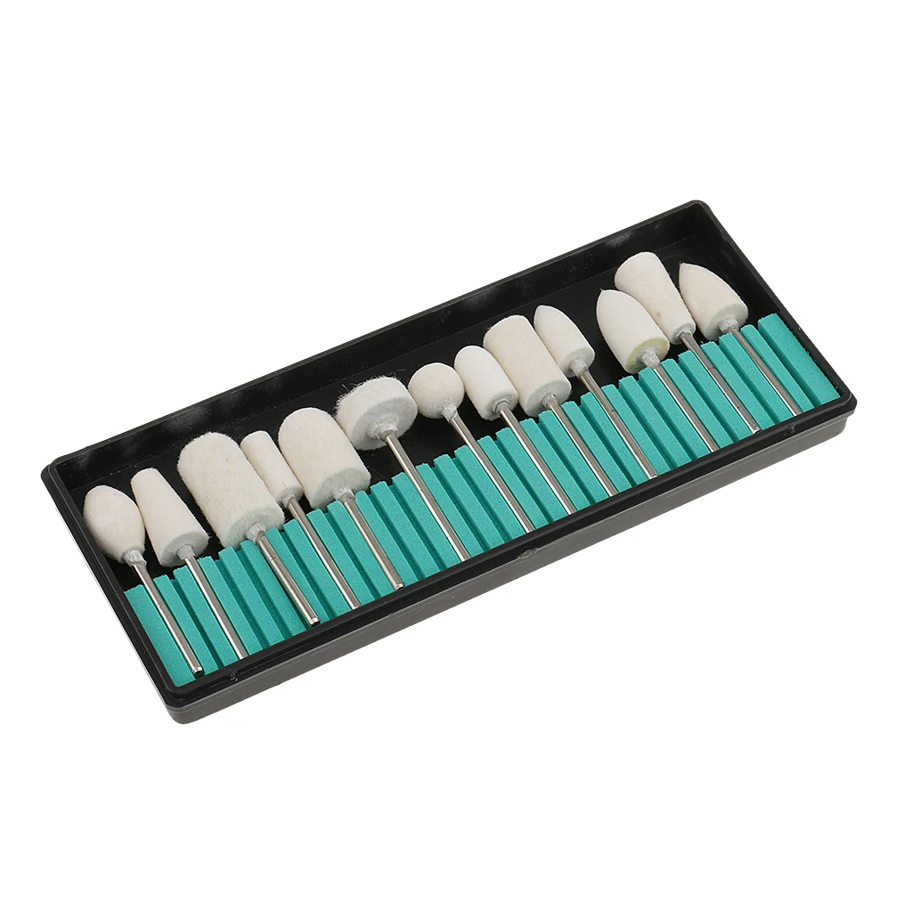 13pcs Electric Nail Wool Tile Polishing Grinding Head Replacement