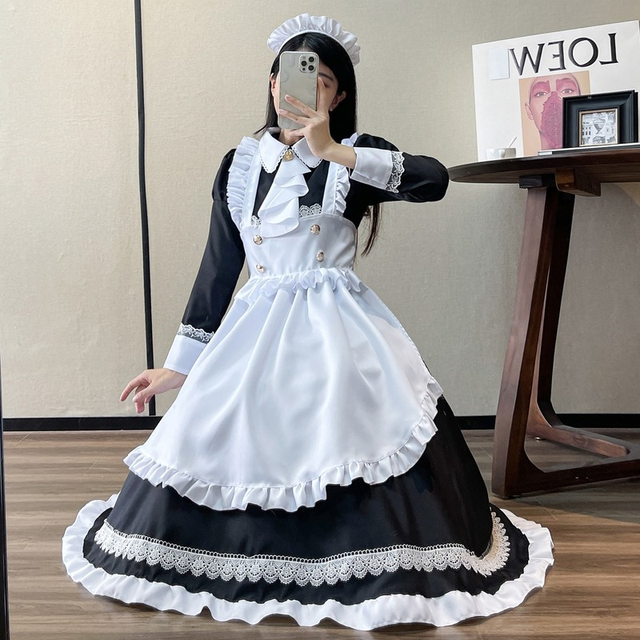 3 Estilo Clássico Britânico Empregada Doméstica Papel Jogar Japonês Kawaii  Anime Dos Desenhos Animados Avental Roupas De Empregada Doméstica Plus Size  Amor Ao Vivo Fantasias Cosplay - Trajes De Cosplay - AliExpress