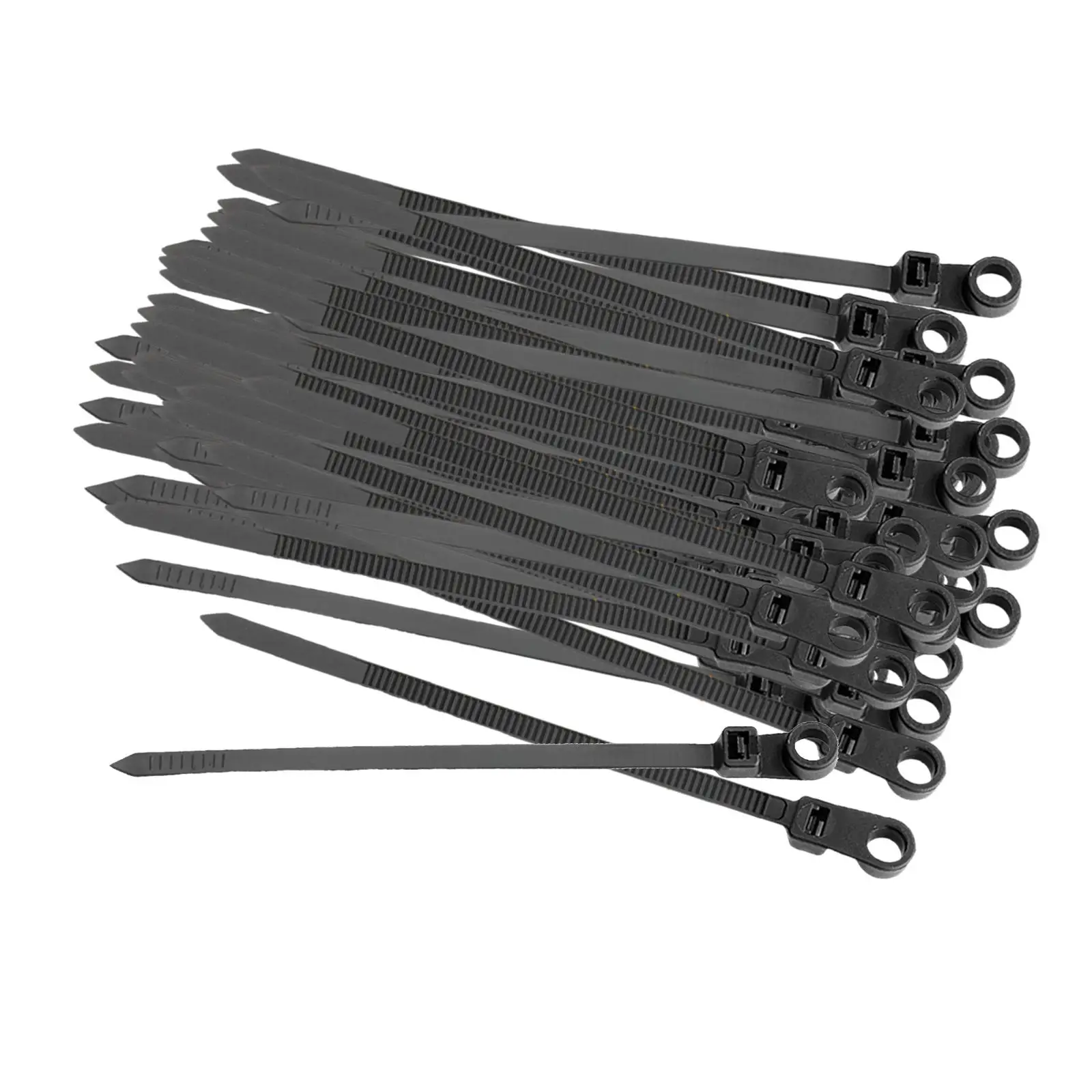 100Pcs Nylon Cable Wire Zip Ties Mounting Hole Sturdy Multipurpose Nylon Zip Ties for Office Workshop Garden Home Indoor Outdoor