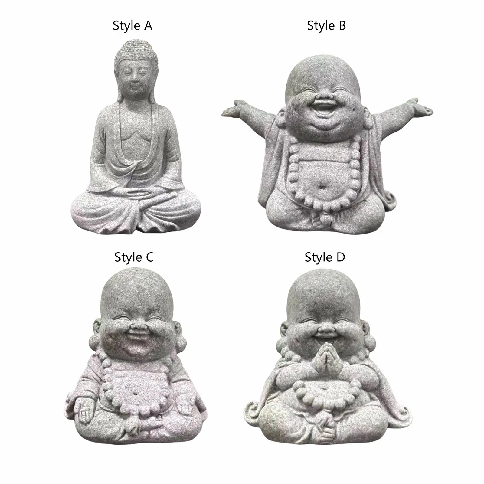 Buddha Statue Handcrafted Meditating Figurines Miniature Antique Tea Pet Ornament for Home Tabletop Decoration