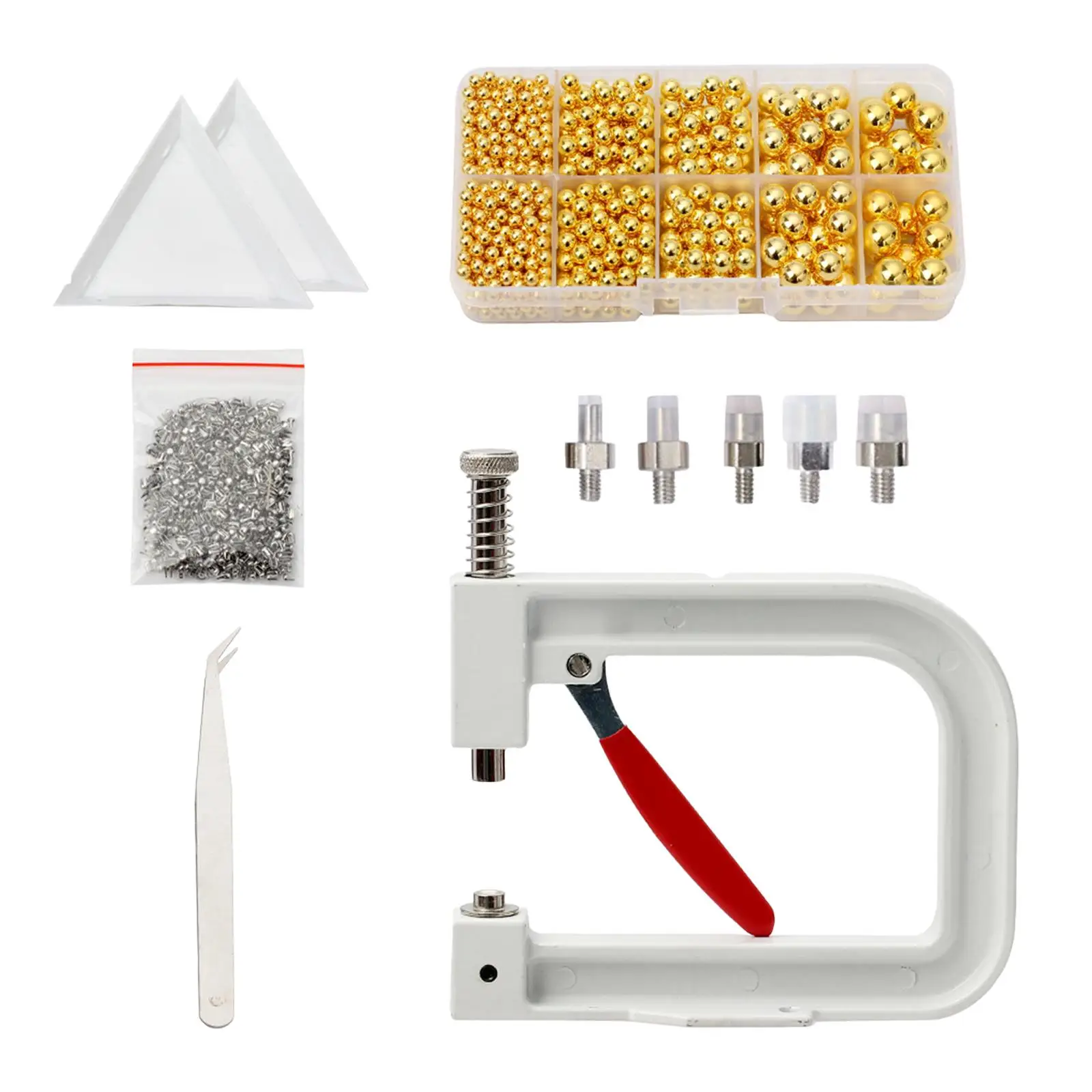 Bead Setting Machine, Manual Pressure Bead Setting Tool with 5 Bead Sizes DIY