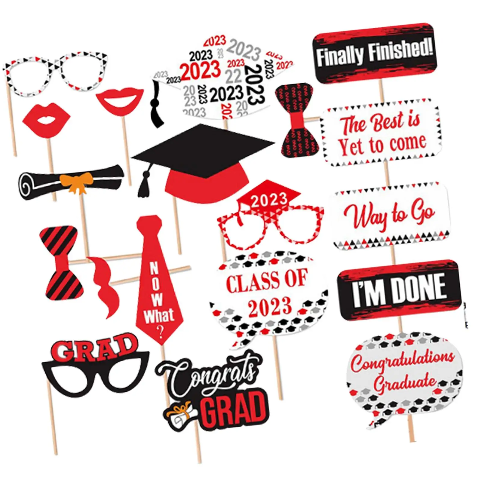 19Pcs 2023 Graduation Selfie Frame Graduation Props, 2023 Grad Party Pose Sign