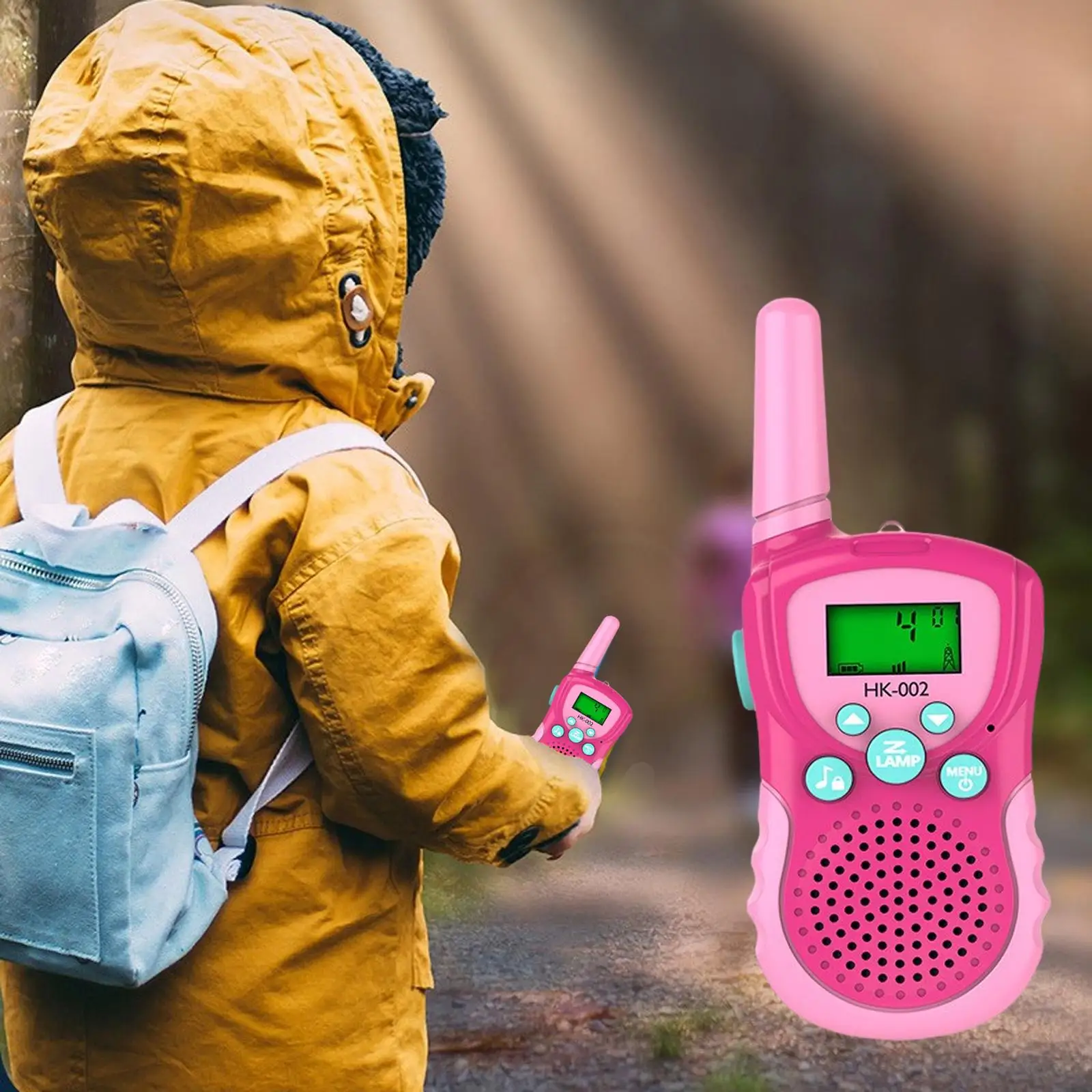 2Pcs Kids Walkie Talkie with Belt Clip Long Distance 2km Present Outdoor Toy for Games 3-14 Years Old Boys Girls Indoor Outdoor