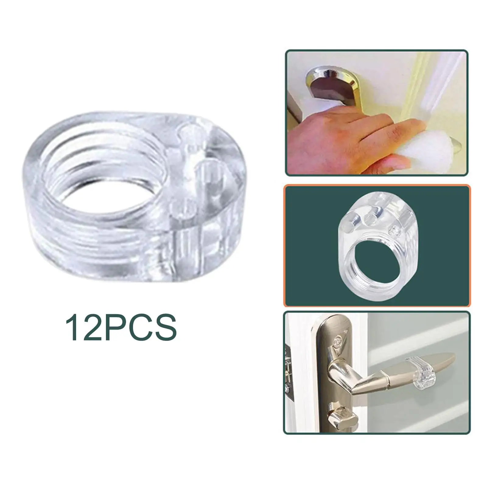 12Pcs PVC Door Handle Stopper Protective Handle Bumper Wall Anti Collision Windproof Door Handle Wall Protector for Kitchen Home