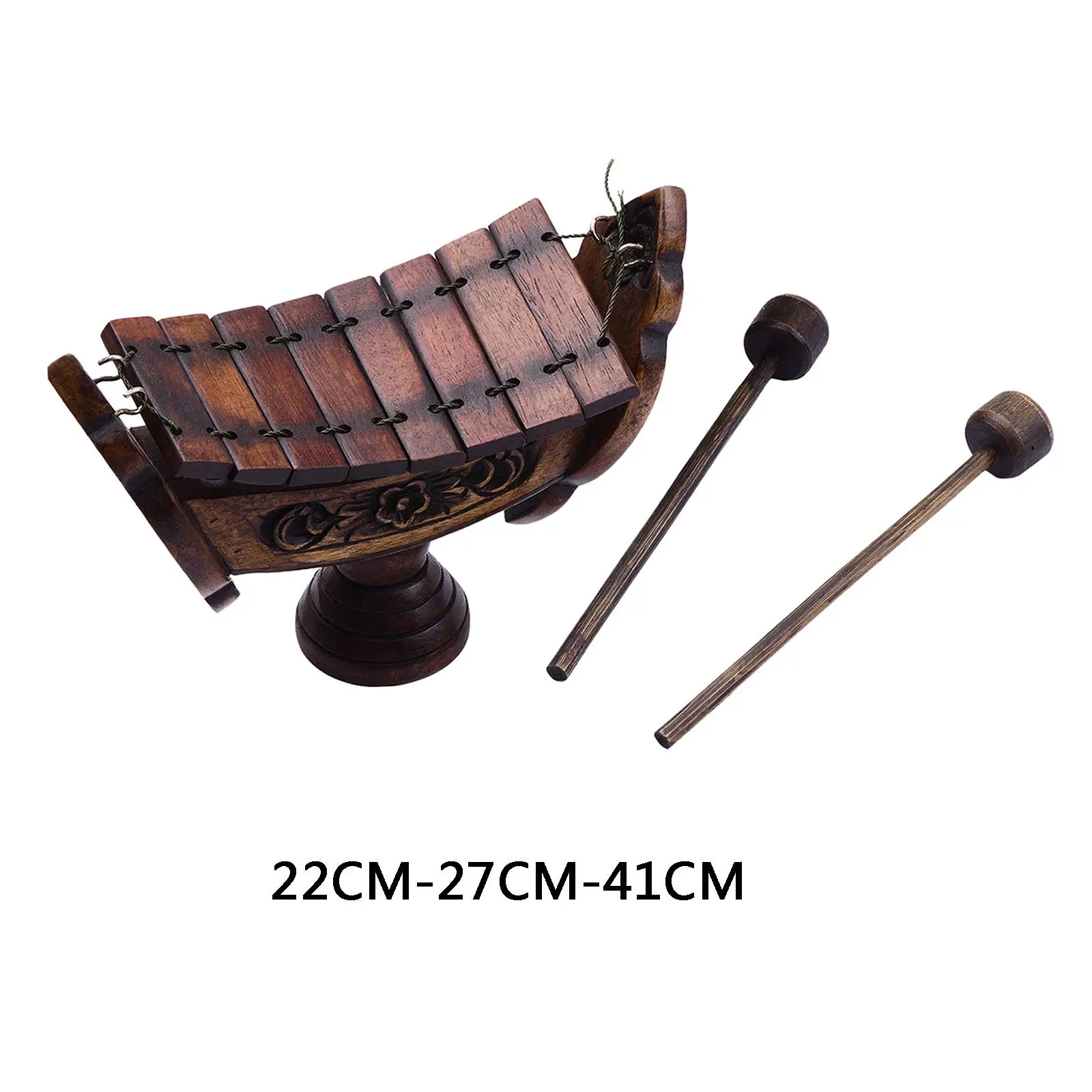 Carved Thai Wooden Xylophone Beautiful Pattern Percussion Musical Instrument Teakwood Decorative Delicate  Notes for 