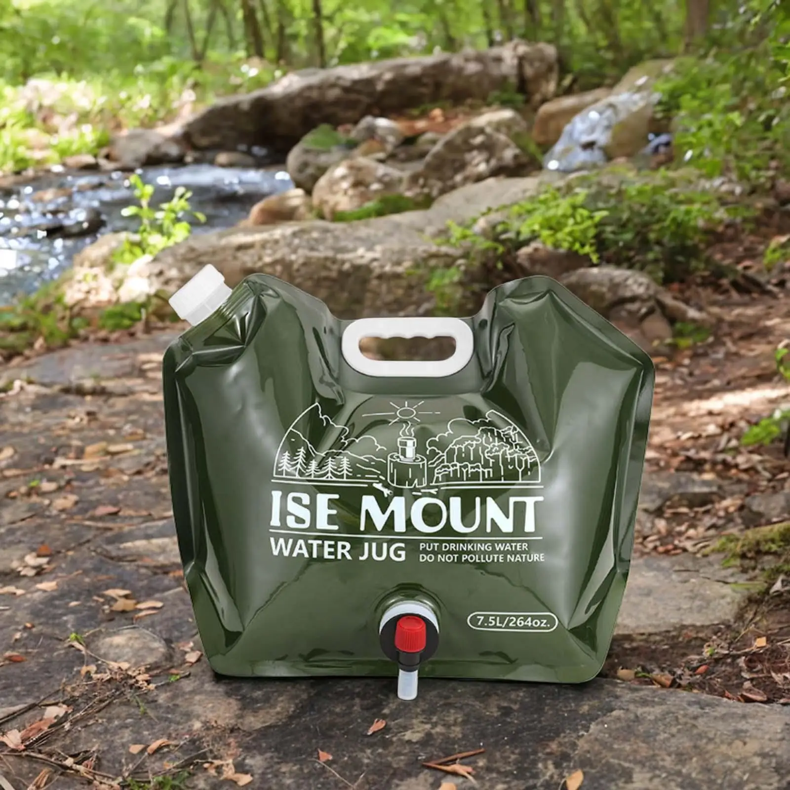 Foldable Water Tank Container Bag 7.5L Emergency Water Jug for Hiking Picnic