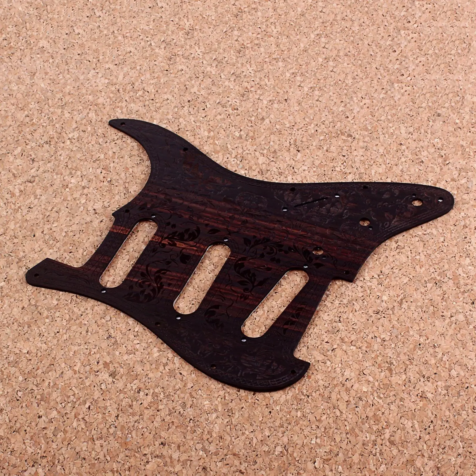Vintage Carved Rosewood 8 Hole Electric Guitar Pickguard for ST Accs Brown