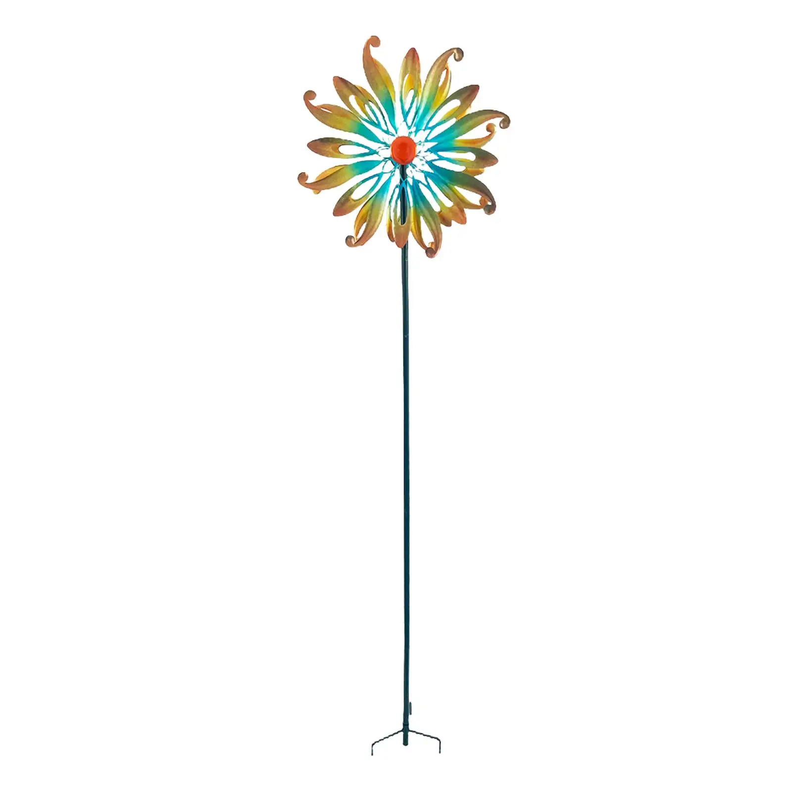 71 Inches Wind Colorful Stake Weatherproof Windmill for Garden Outdoor
