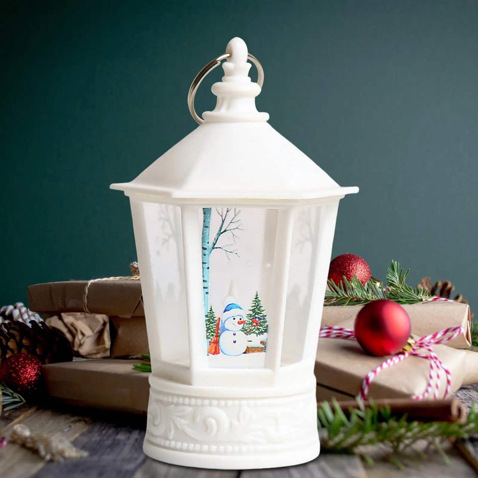 Vintage Style Lantern Light Decorative Ornaments Props Landscape LED Table Lamp for Festival Bedroom Garden Holiday Halloween