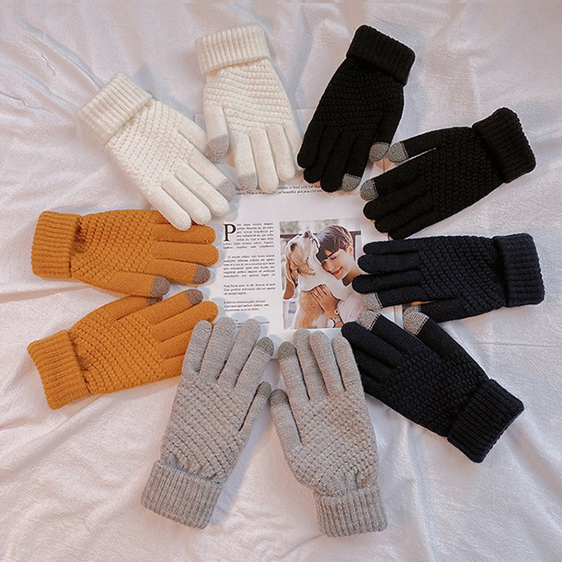1 Paar Frauen Touchscreen Winter handschuhe Herbst Winter warme dicke Handschuhe Touchscreen Ski handschuhe lässig wind dichter Handschuh – Detail 5
