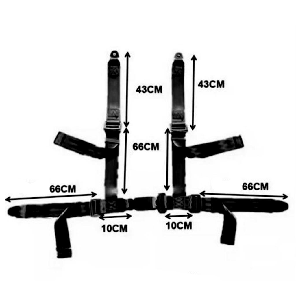 4 Point Buckle Racing Seat Belt Adjustable Straps and Shoulder Seat Belt Harness for Buggy Go Kart