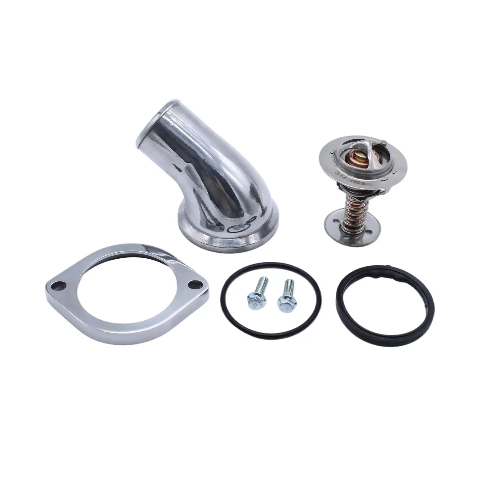 Car 45  Water Neck O Ring Thermostat Housing Aluminium for Chevy V8 (Ls-Based) Replacement Silver Professional Accessories