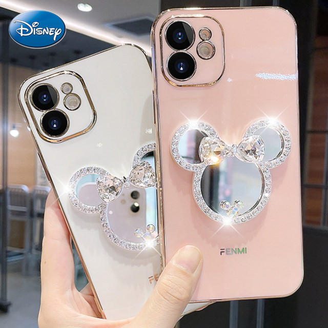 Disney Mickey Mouse Phone Case for Iphone 13promax 12 11 Pro Max Xsmax Xs  Xr X 7 8 Plus Anime Mirror Cover Anti-drop Back Shell