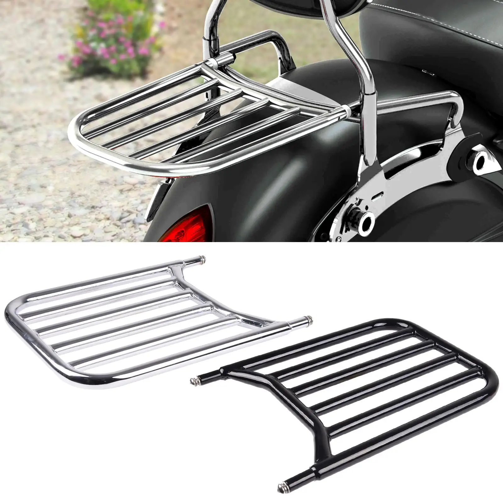 Backrest Sissy Bar Luggage Rack Fit for Roadmaster Indian tain