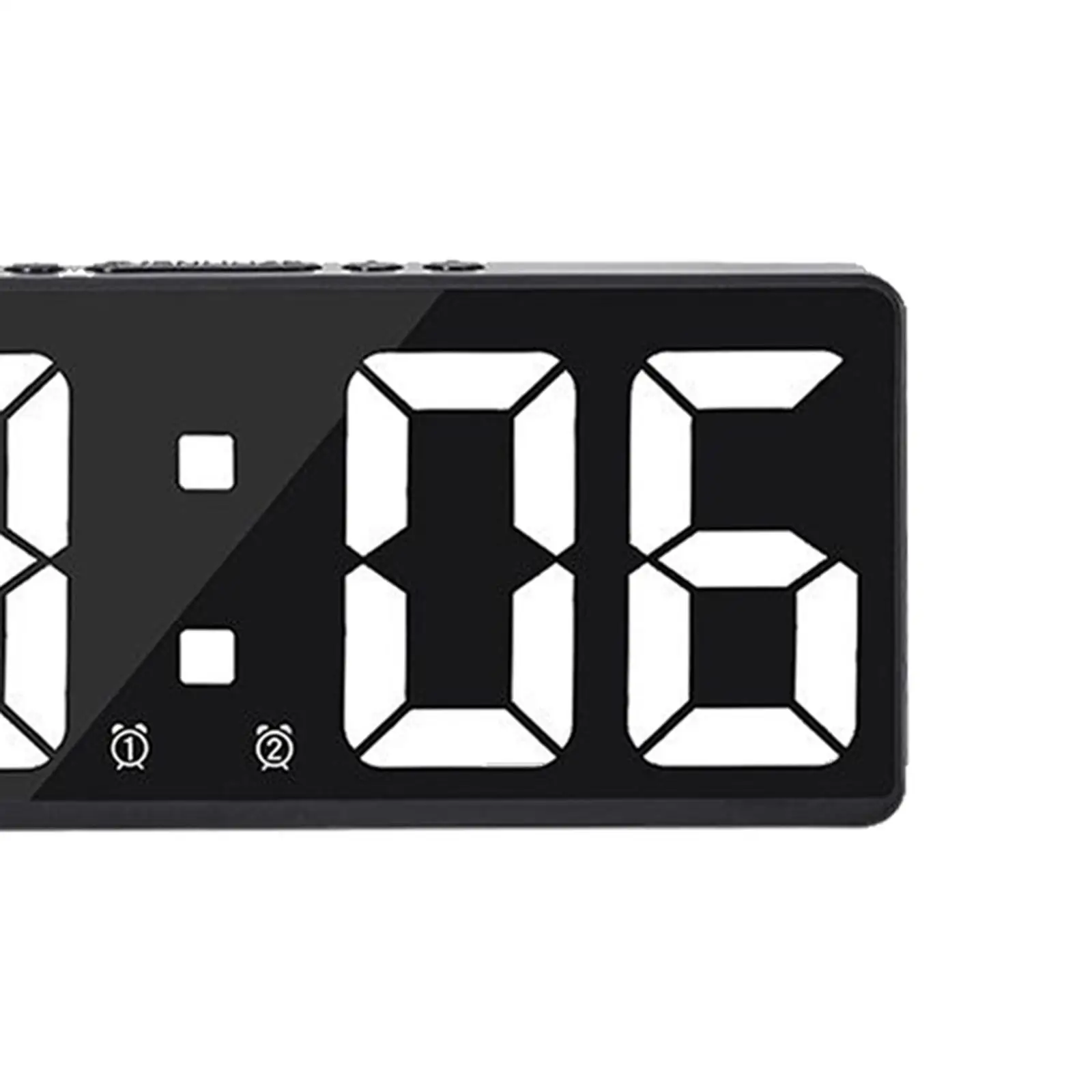 Digital Alarm Clock Table Large LED Display USB Charger Calendar Voice Control