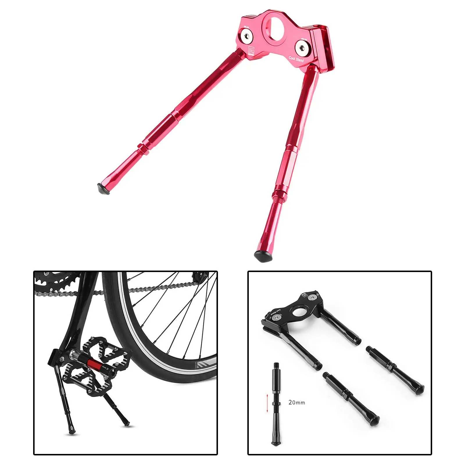 Mountain Bike Crank Kickstand Side Stand Support Foldable Double Leg Kick Stand Rear Mount Support Stand