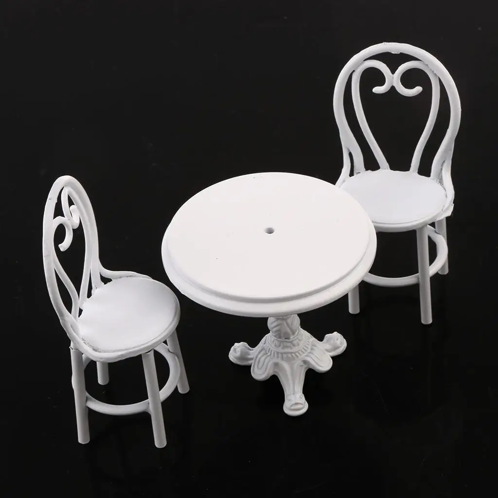 1:12 Dollhouse Miniature Dining Room Furniture  Table W/ 2 Chairs