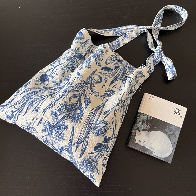 Vintage Blumen Damen Umhängetasche dünne Stoff Damen Einkaufstaschen Sommerreise Umhängetaschen Retro Handtaschen für Frauen – Detail 6