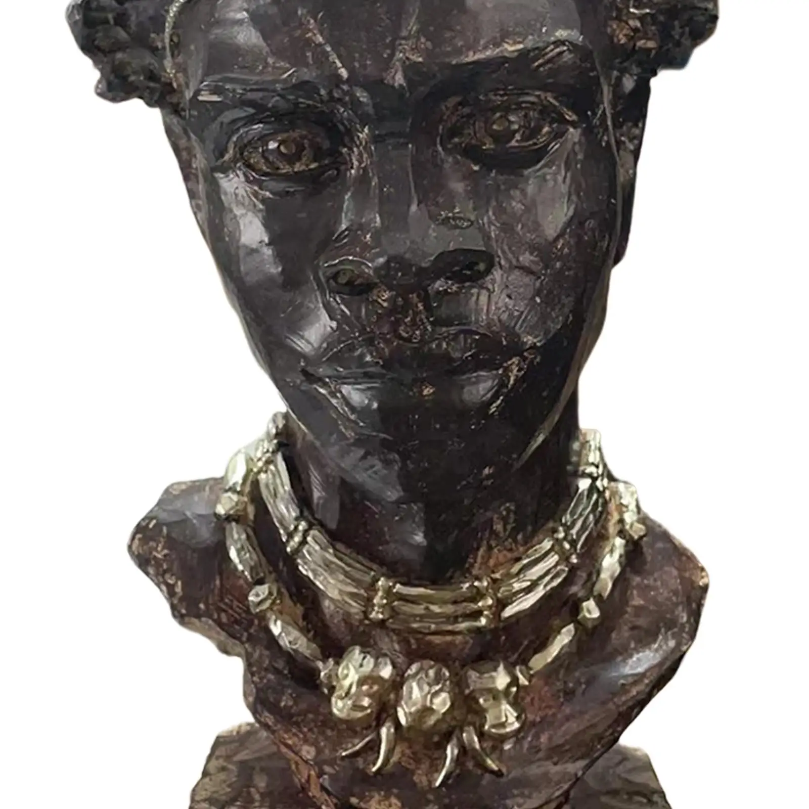 Men African Statue Sculpture Collectible Crafts Vintage Style Decoration Vivid Resin Figurines for Desktop Living Room Office