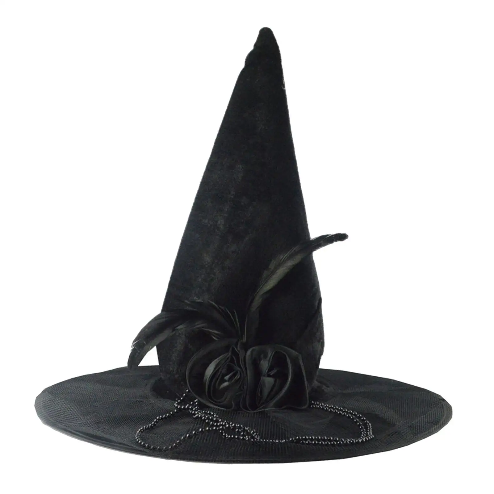 Halloween Witch Hat Comfortable Lightweight Pointed Top Hat Wide Brim Witch Hat for Party Cosplay Fancy Dress Masquerade Clubs