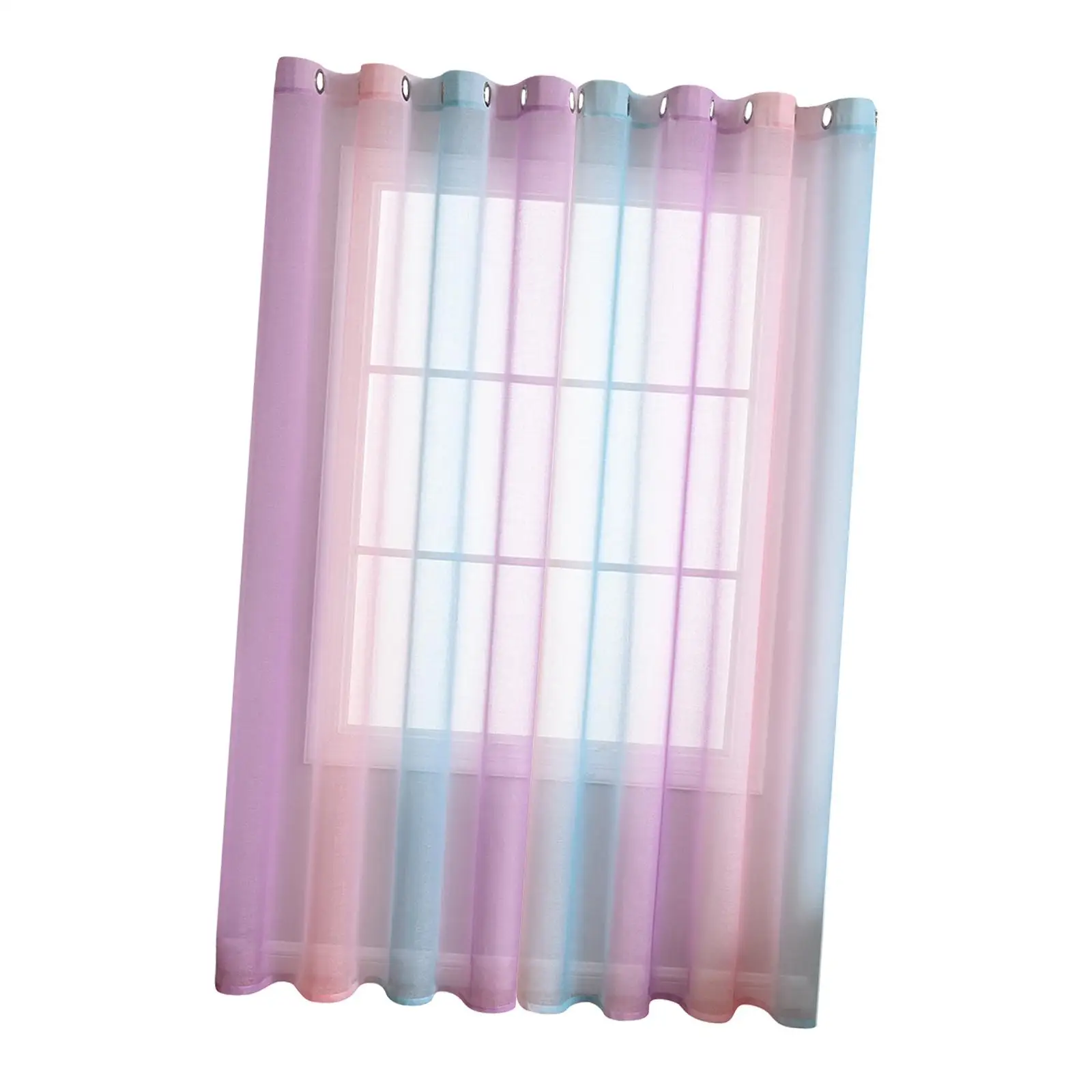 Window Tulle Curtain Stylish Transparent Rod Pocket Window Curtain for Window Farmhouse Kitchen Room Sliding Glass Door