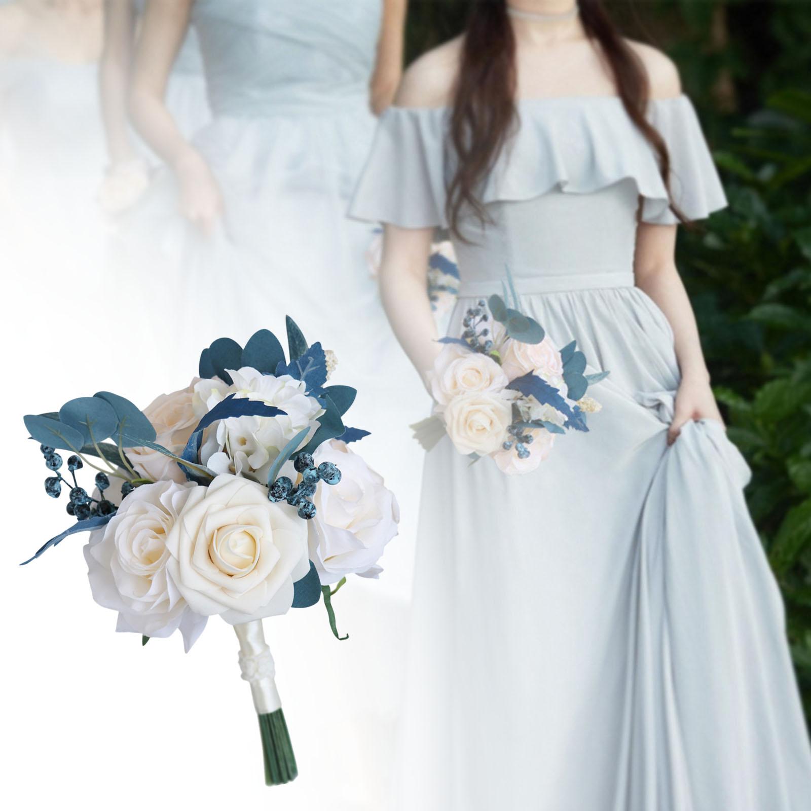 Fake Bridesmaid Bouquets vintage Holding Flowers Rustic Style Throw Bouquet for Wedding