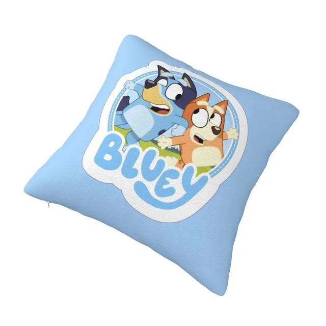 Logo Blueys And Bingo Square Pillowcases Sofa Cushion Cover Funny