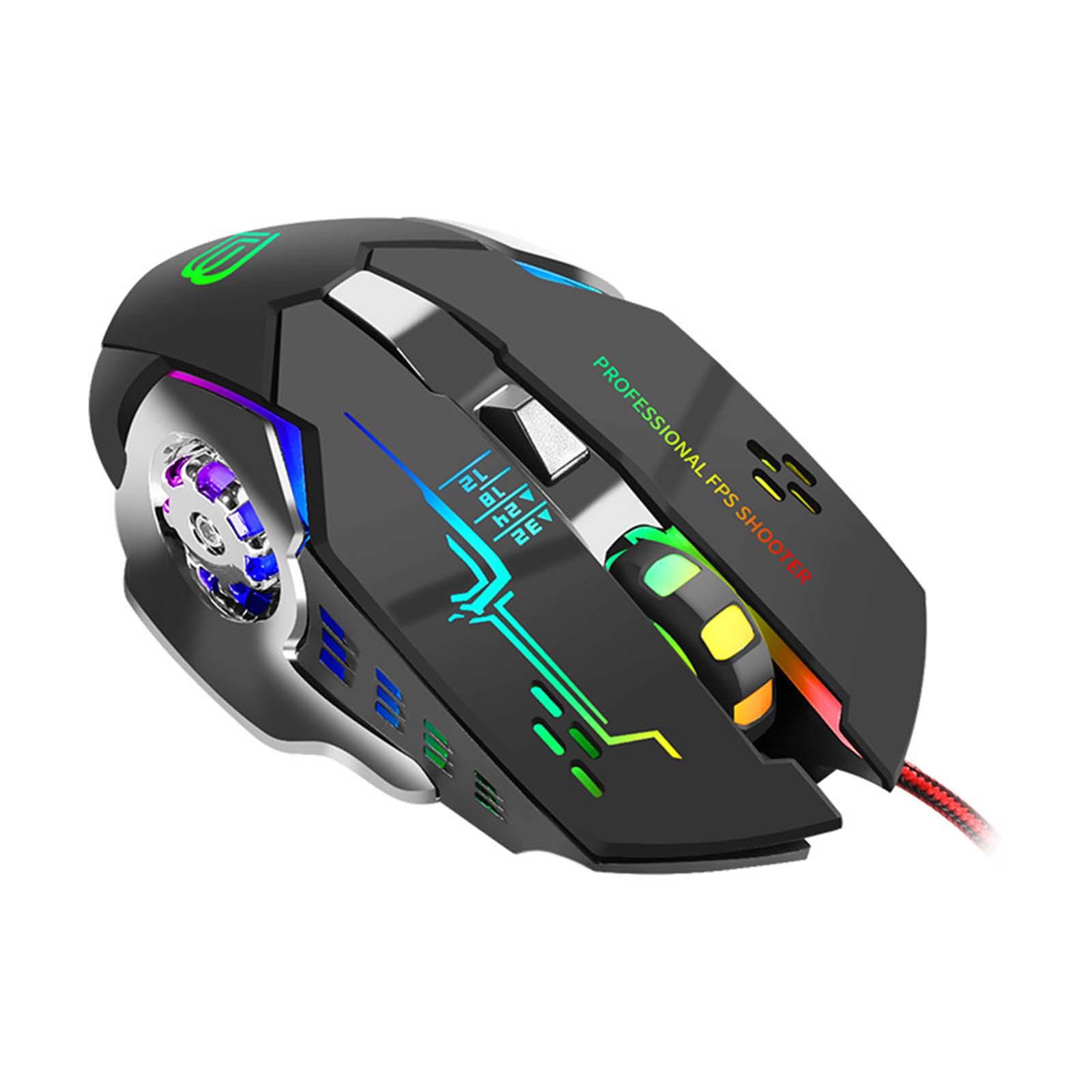Wired Mouse with Breathing Light 1200 1800 2400 3200DPI Precise Operation Computer Gaming Mouse for Office Desktop Notebook PC