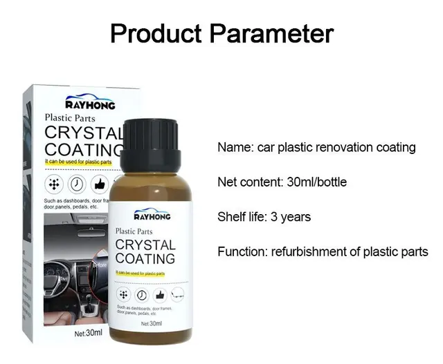 30ml Plastic Refurbished Plating Crystal Coating Agent Wax Panel Auto  Interior Car Plastic Renovated Coating Retreading Agent From Fyautoper,  $6.52
