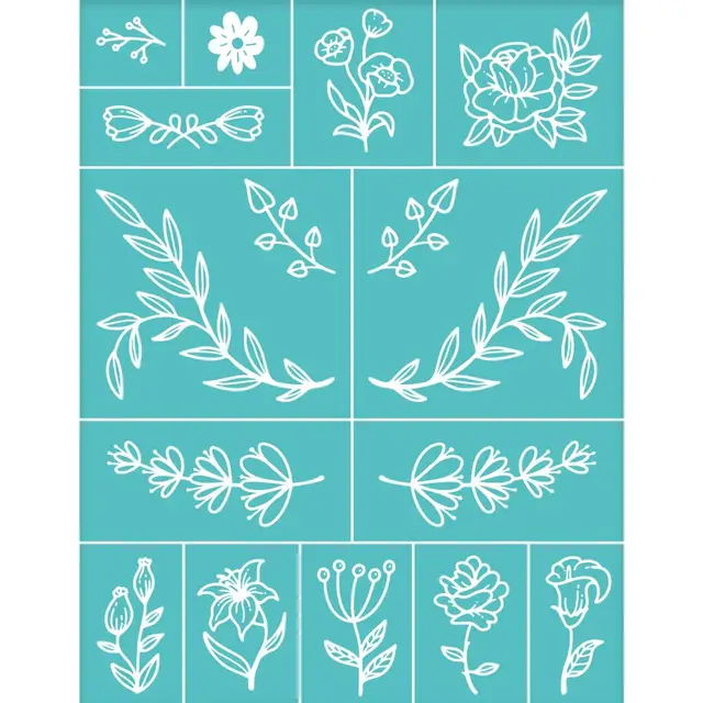 Flower Silk Screen Stencils for Polymer Clay Reusable Silkscreen Print Kit  Mesh