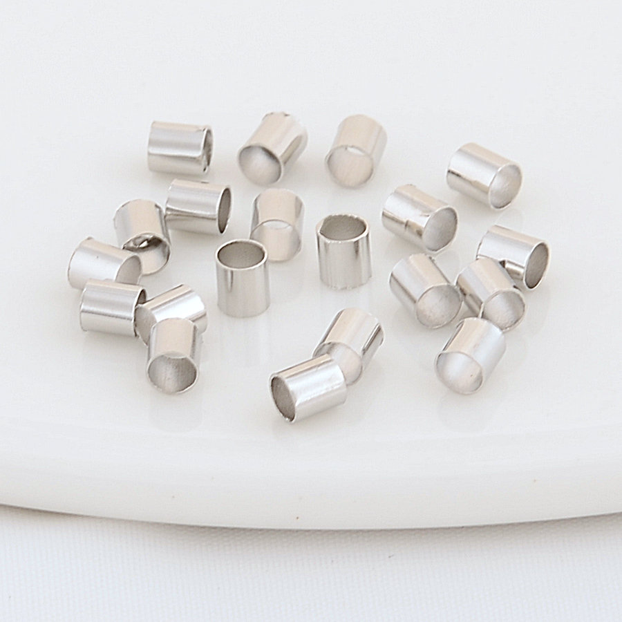 200 Stück Gold Farbe Rohr Crimp Ende Perlen Clip Falt stopper Stopper Spacer Perle für DIY Schmuck Herstellung liefert Crimp & End Perlen – Detail 16