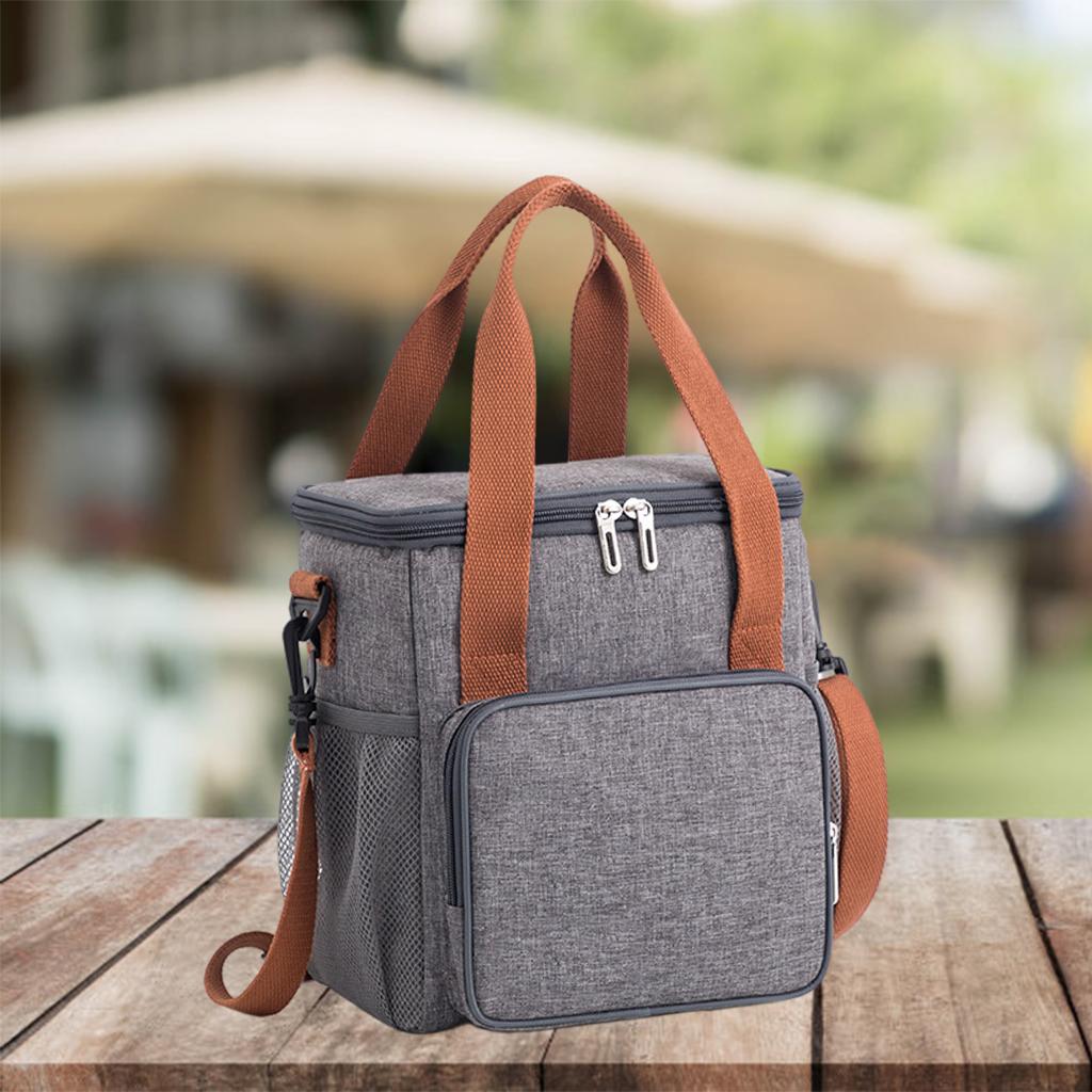 Portable Insulated Lunch Bag Reusable Cold or Hot Food Tote Pouch Insulation Pack with Pockets for Work Picnic Children Large