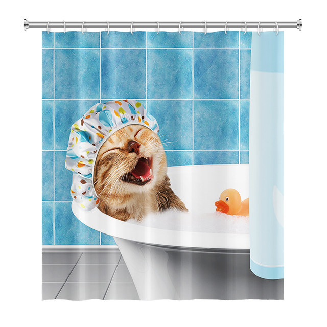 Hajmsug Fun Cat Singing Shower Curtain for Bathroom, Cool Cute Rock Kitten  Band Kids Bath Curtains, …See more Hajmsug Fun Cat Singing Shower Curtain