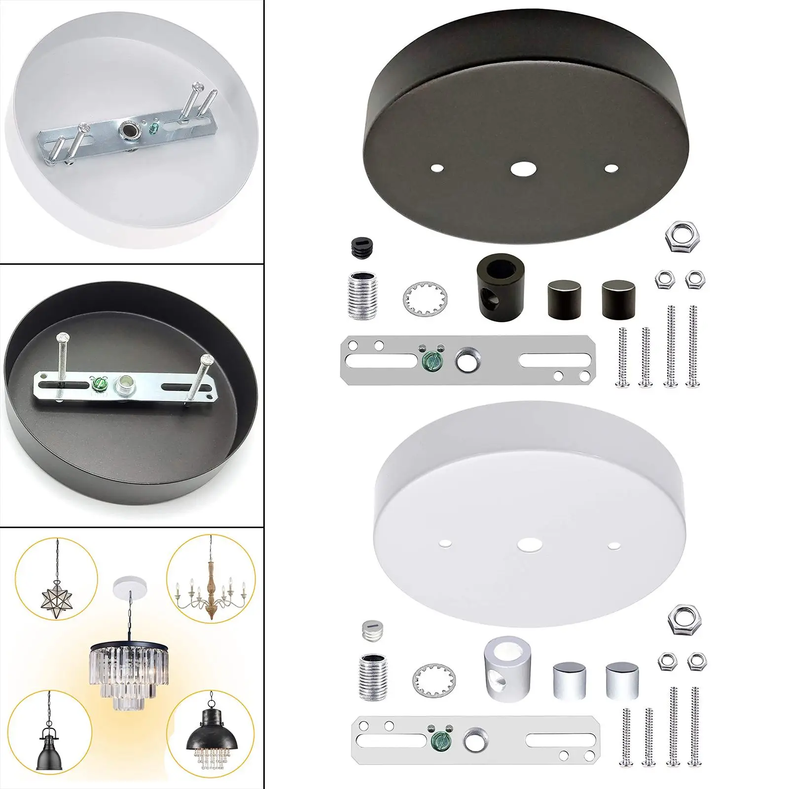 Modern Ceiling Lighting Canopy Kit Pendant Light Disc Covers DIY Lighting Lamps with Mounting Hardware Lantern Chandelier