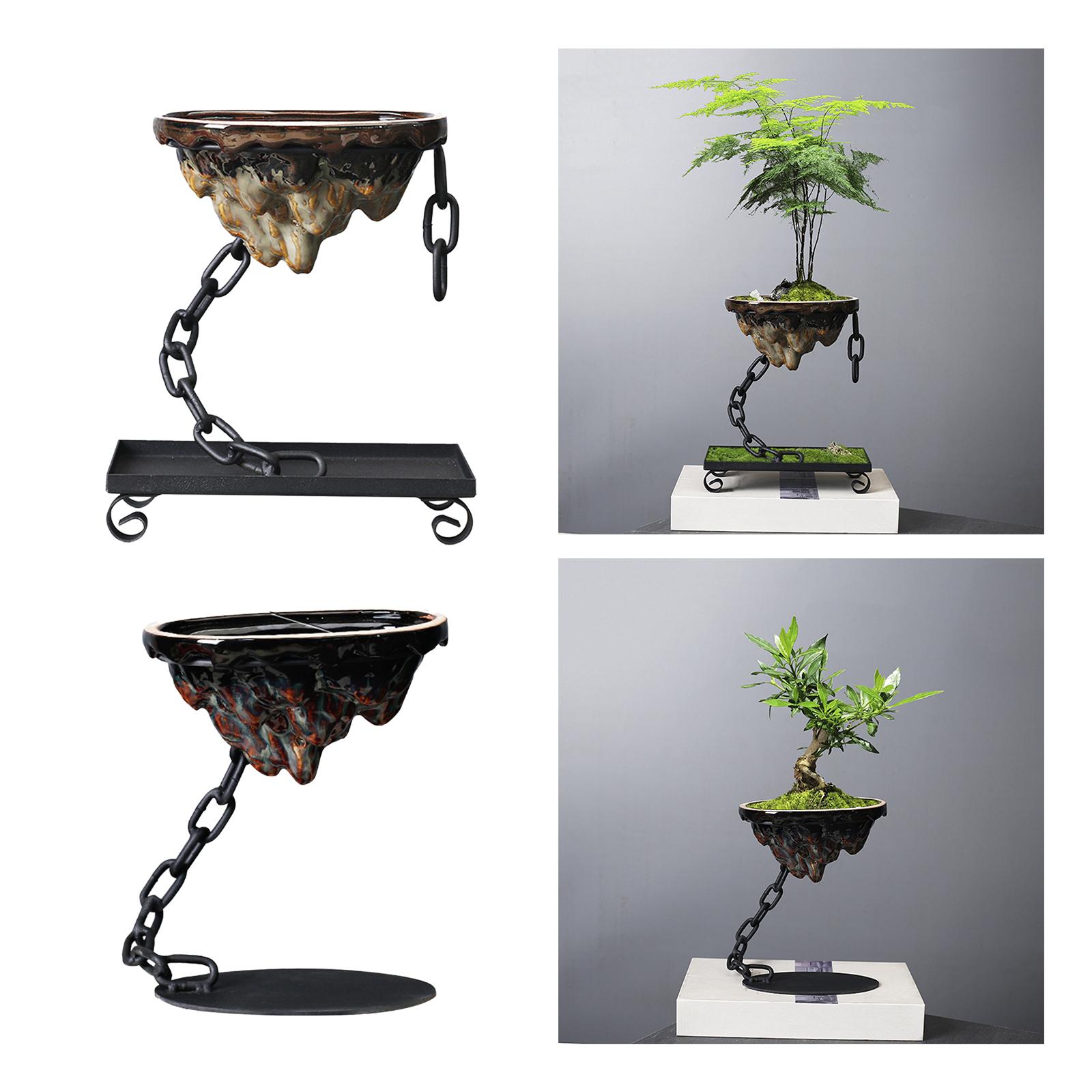 Potted Plants Pot Plant Container Iron Art Hanging Basket Decor Potted Plants Bonsai Pots