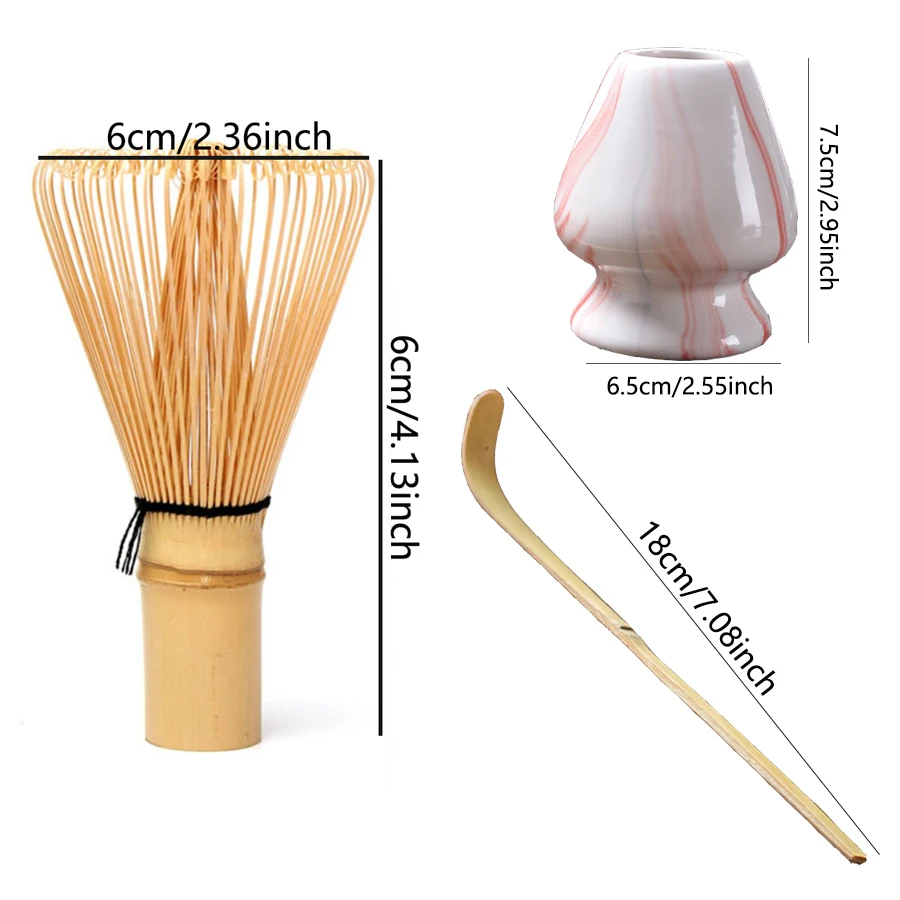3-teiliges Matcha-Rührständer-Set (japanisches Bestellzubehör) inklusive 3 Löffeln und Teepinselhalter_voghion.com