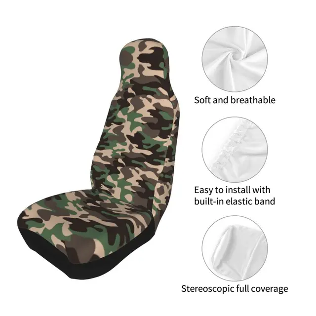 HABXNJF Auto Abdeckung Sitze vorne, Armee Camouflage Autositzbezug