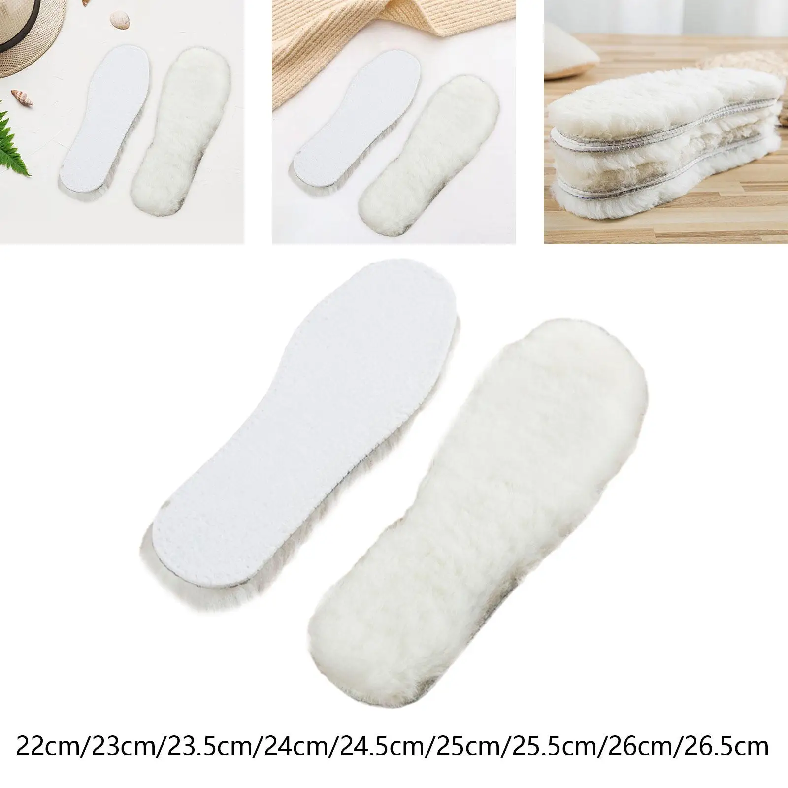 Wool Insoles Thick Inner Soles Thermal Comfortable for Women Men Premium Fleece Insoles for Boots Slippers Shoes Outdoor Sports