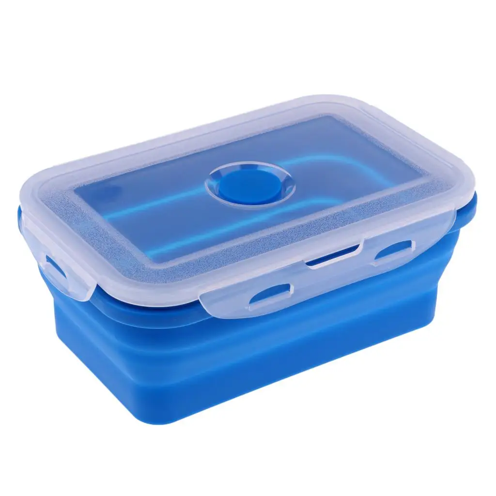 Silicone Lunch Box Foldable Storage Boxes Lunch  Storage Box with Lid
