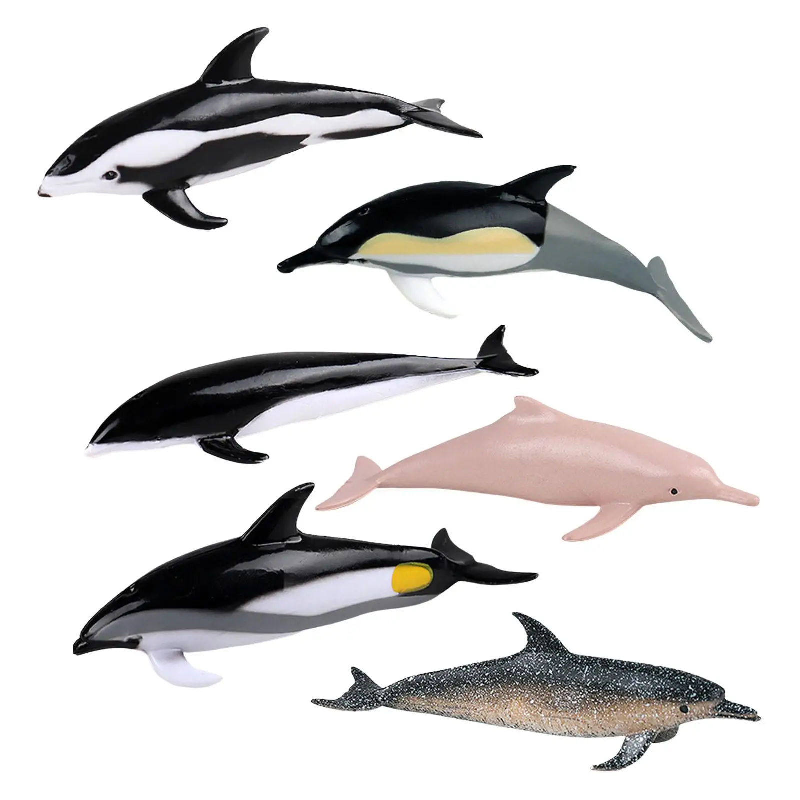 6Pcs Mini Dolphin Figurines Model,Realistic Detailed Action Figures for Toddlers