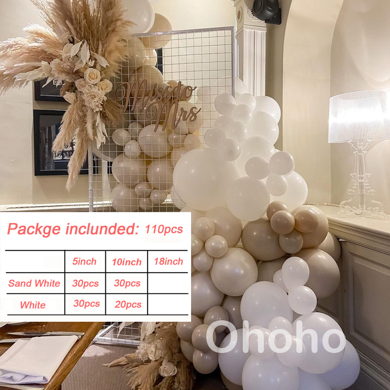 Description Picture 6 of itemCream Beige Brown Balloon Garland Arch Kit Baptism Baby Shower Party Christening Wedding Decoration Kids Birthday Party Balloon