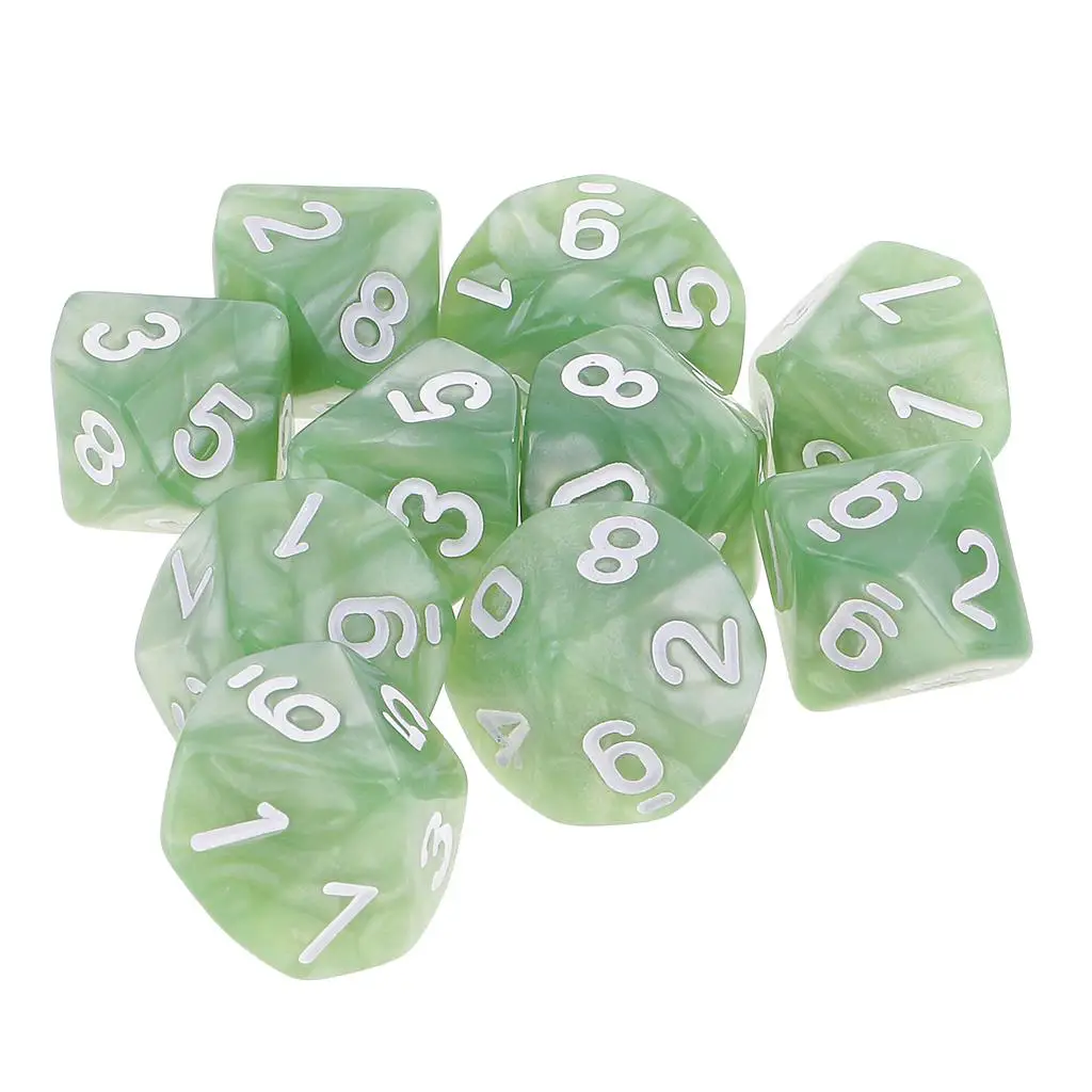 10PCS D10 Polyhedral Dice 10 Sided Dice for  And  DND RPG