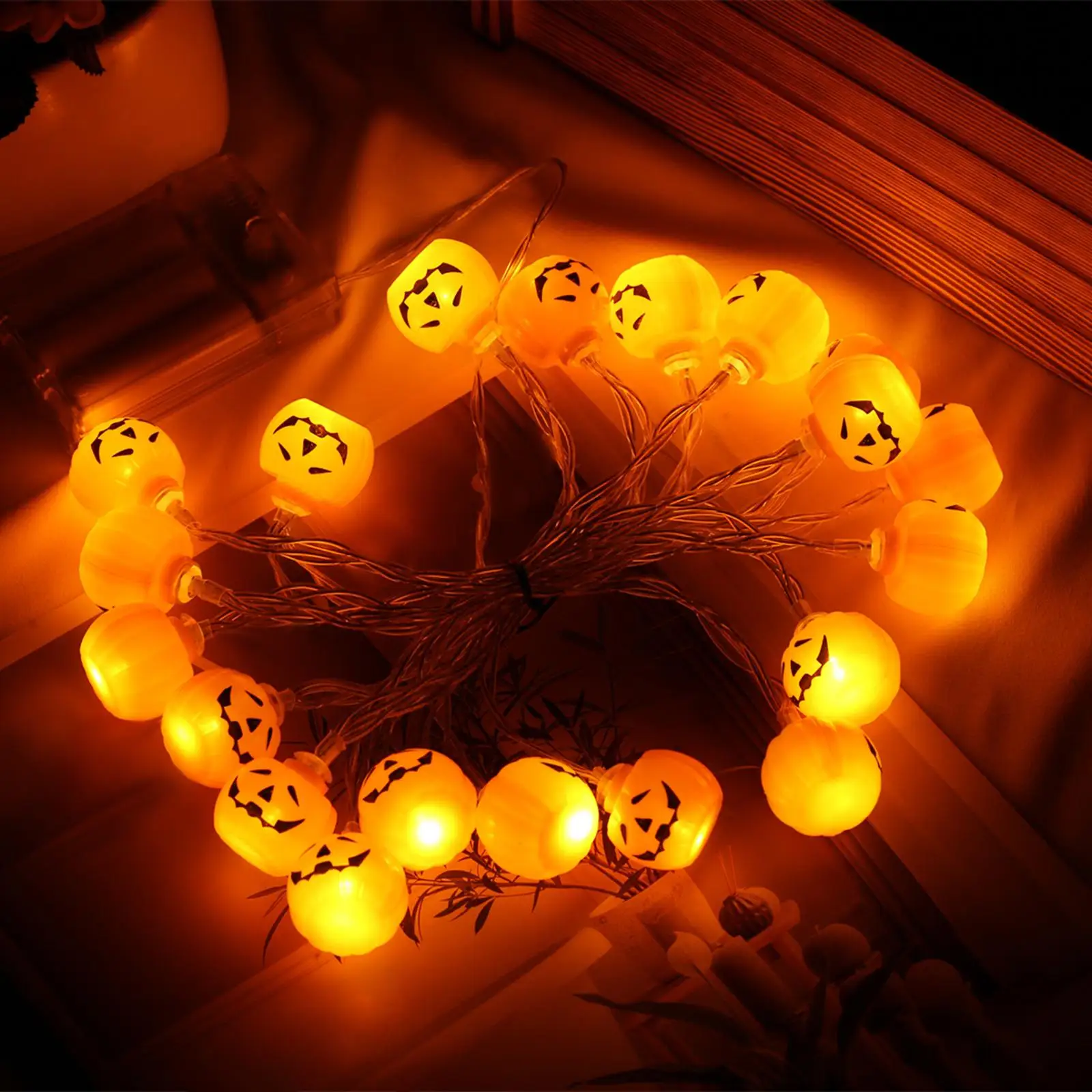 LED Halloween String Light Cute Decoration Lamp Festival Battery Powered Atmosphere Light for Lawn Home Party Nursery Ornaments